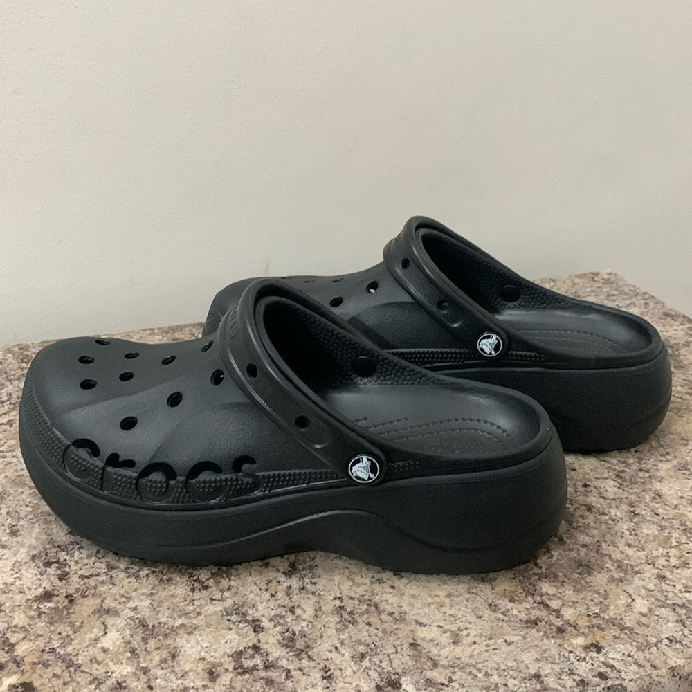 Black Platform Crocs